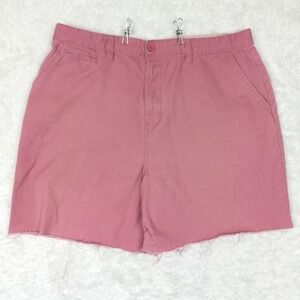 Beverly Hills Polo Club Mens Shorts Bermuda Salmon Red Twill Raw Hem 40